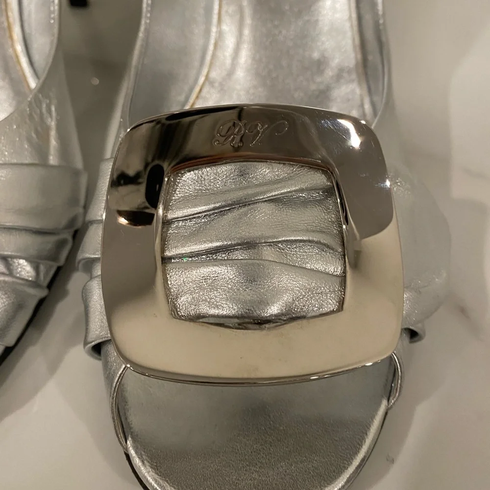 Roger Vivier Silver Buckle Heels - Picture 3 of 15